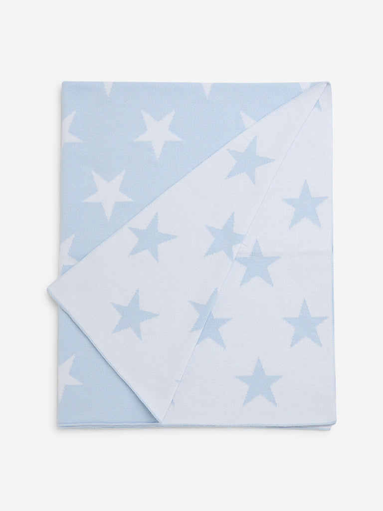 HOP Baby Light Blue Star Design Cotton Blanket