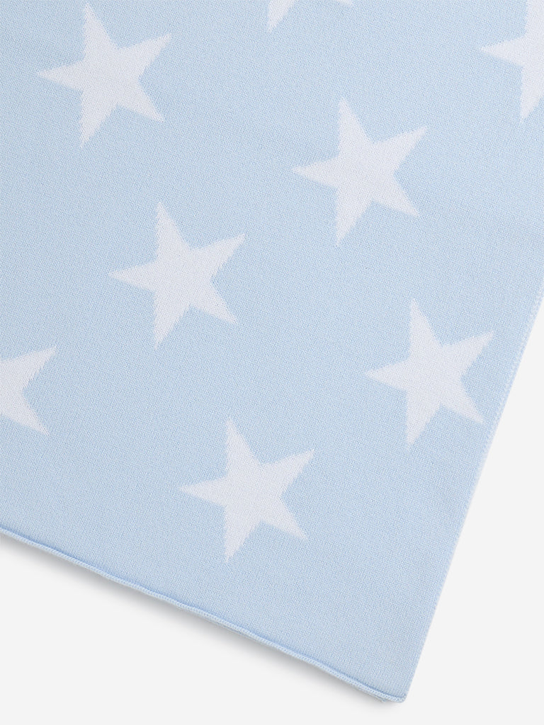 HOP Baby Light Blue Star Design Cotton Blanket