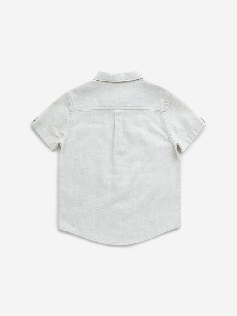 HOP Kids Light Beige Cotton Blend Shirt