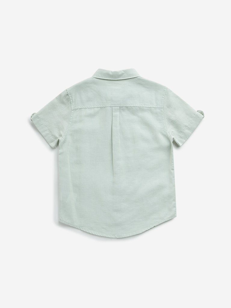 HOP Kids Sage Blended Linen Shirt