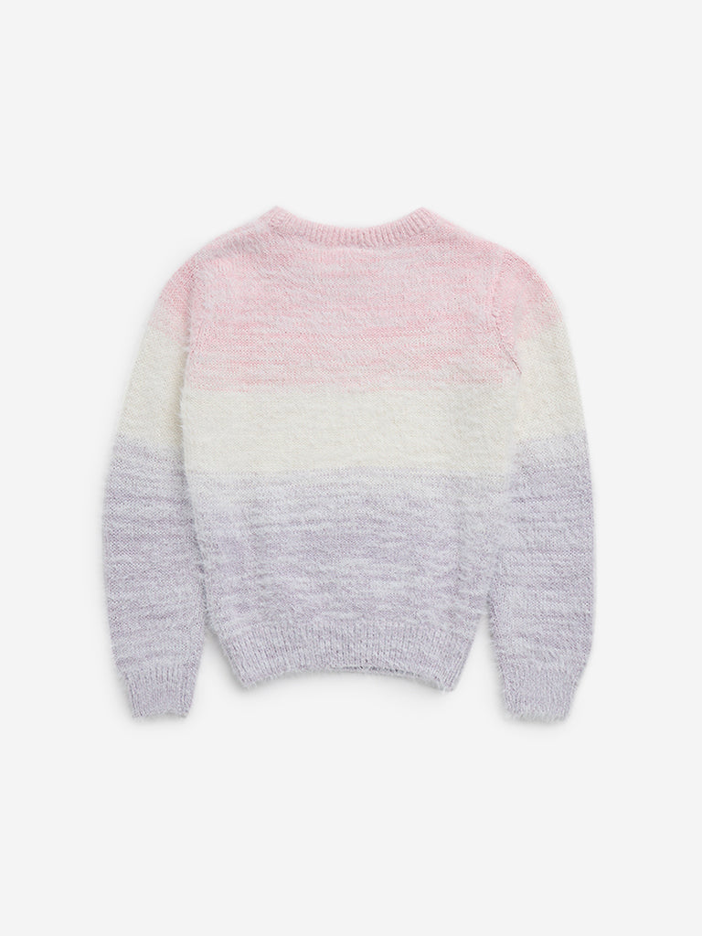 HOP Kids Pink and Lilac Ombre-Finish Sweater