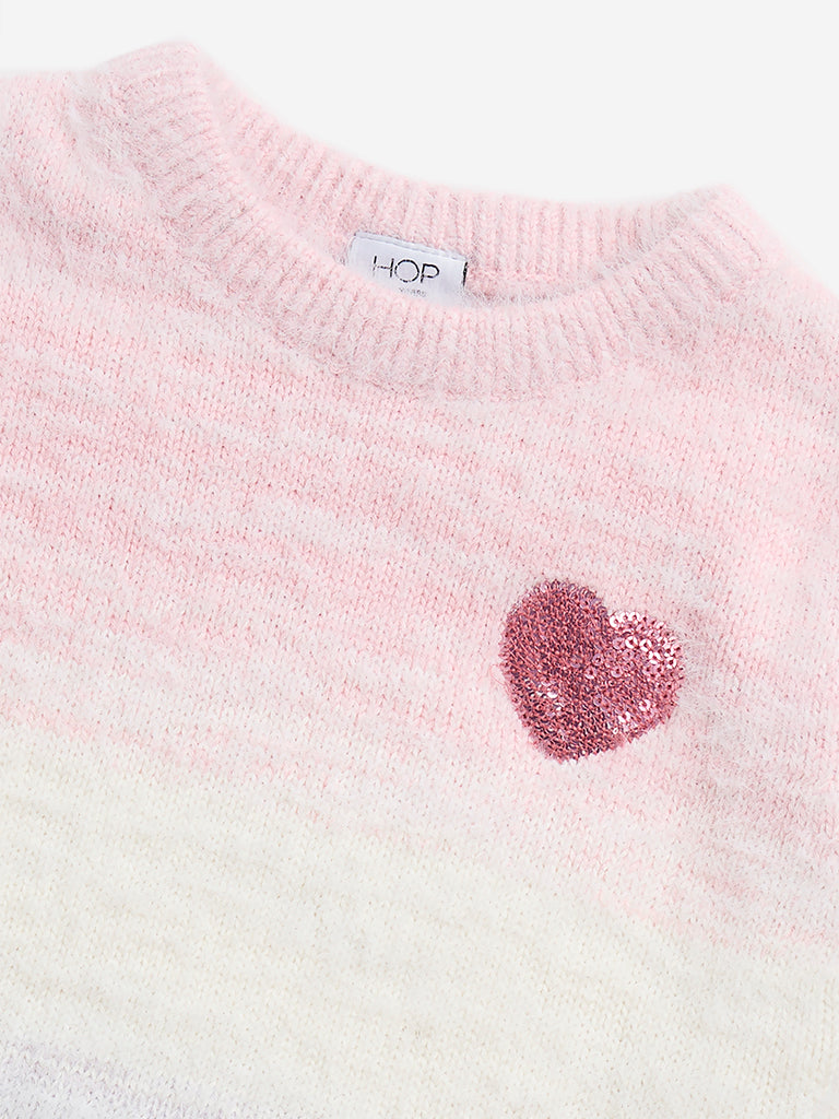 HOP Kids Pink and Lilac Ombre-Finish Sweater