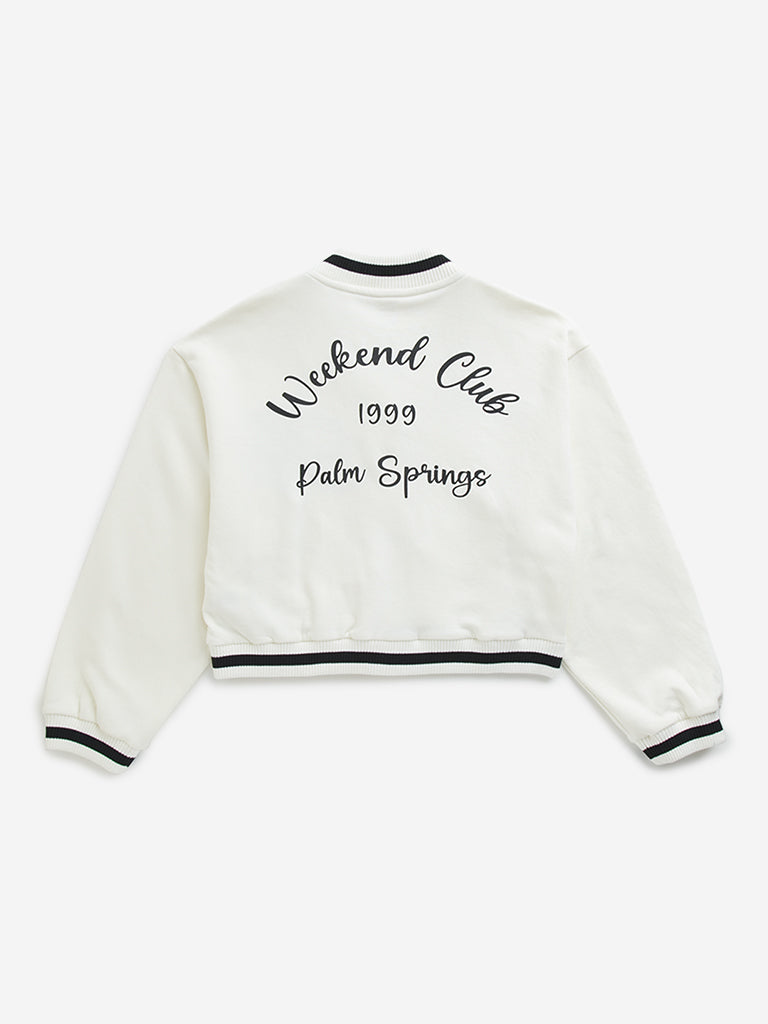 Y&F Kids White Text Embroidered Jacket