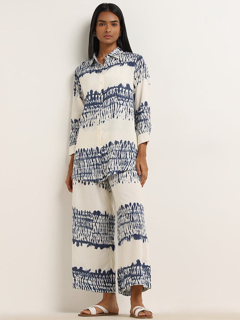 Utsa Indigo Tie-Dye Printed Straight Tunic