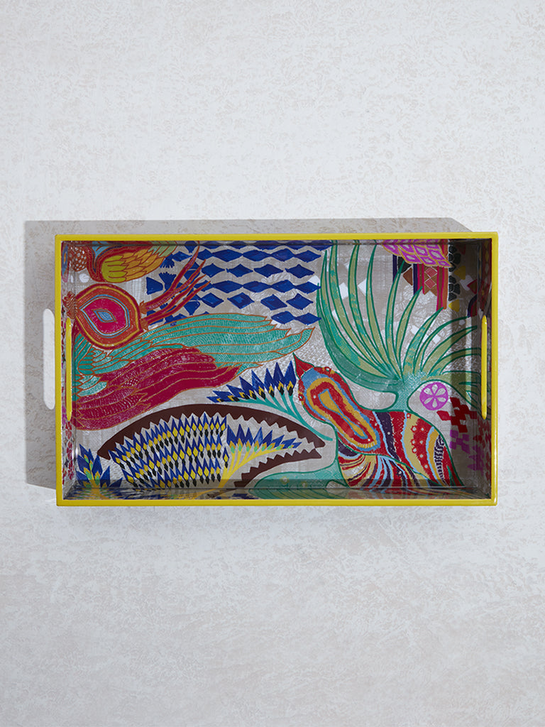 Westside Home Multicolour Bird Printed Serving Tray