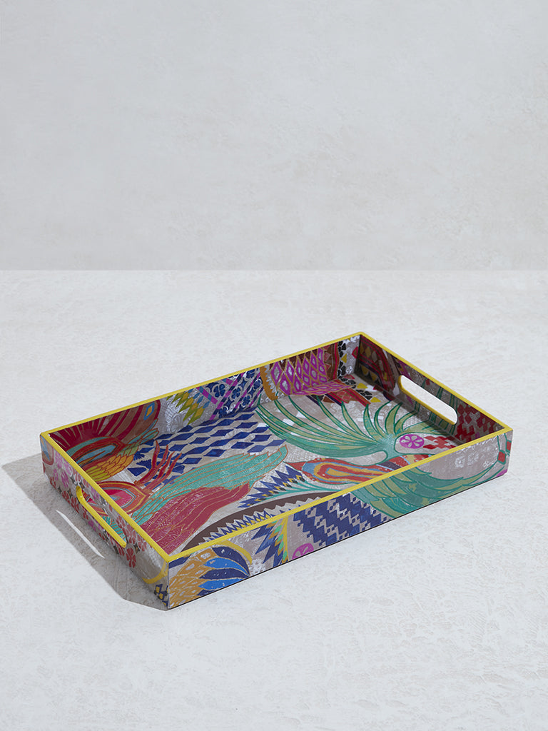 Westside Home Multicolour Bird Printed Serving Tray