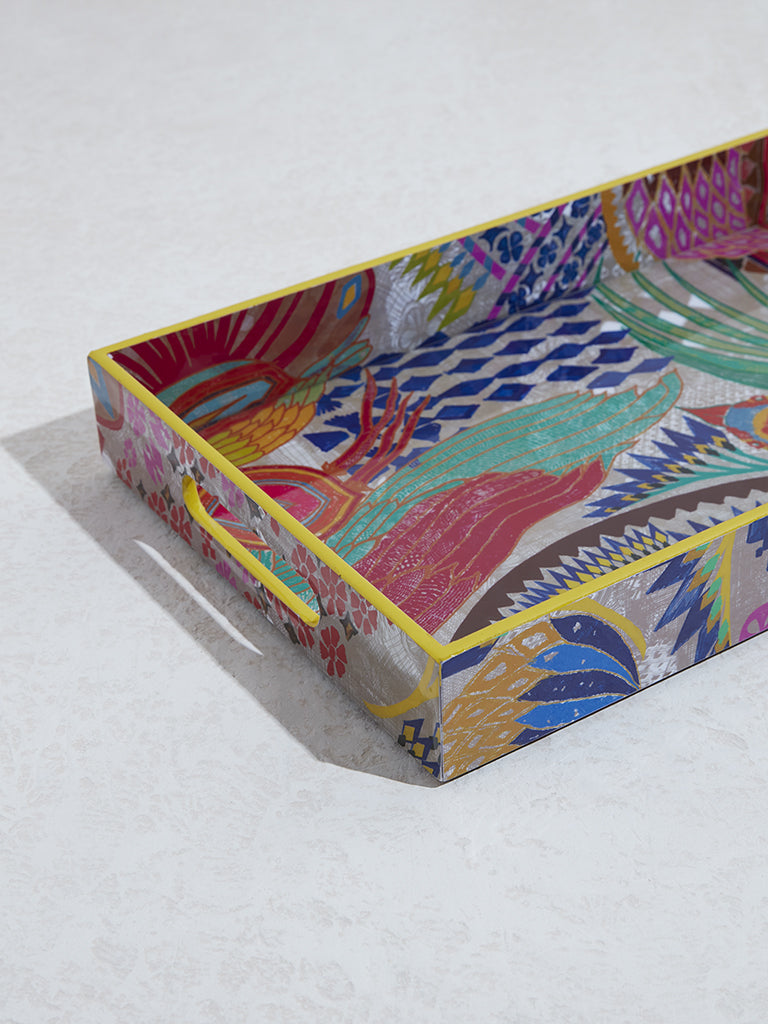 Westside Home Multicolour Bird Printed Serving Tray