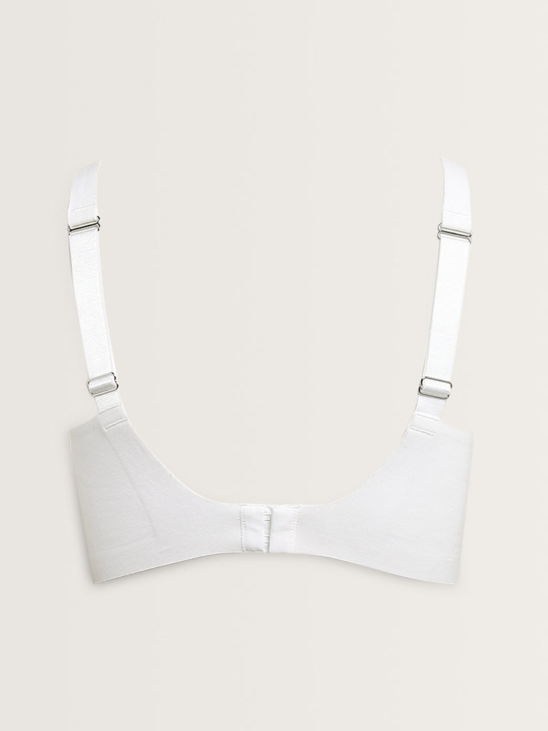 Wunderlove White Invisible Seamfree Cotton Blend Padded Bra