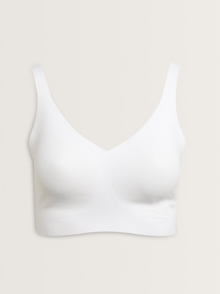 Wunderlove White Invisible Seamfree Cotton Blend Padded Bra