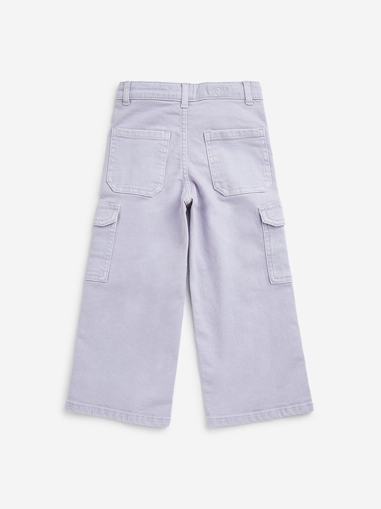 HOP Kids Lilac Straight - Fit High - Rise Cargo Jeans