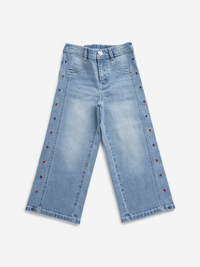 HOP Kids Light Blue Straight - Fit Mid - Rise Jeans