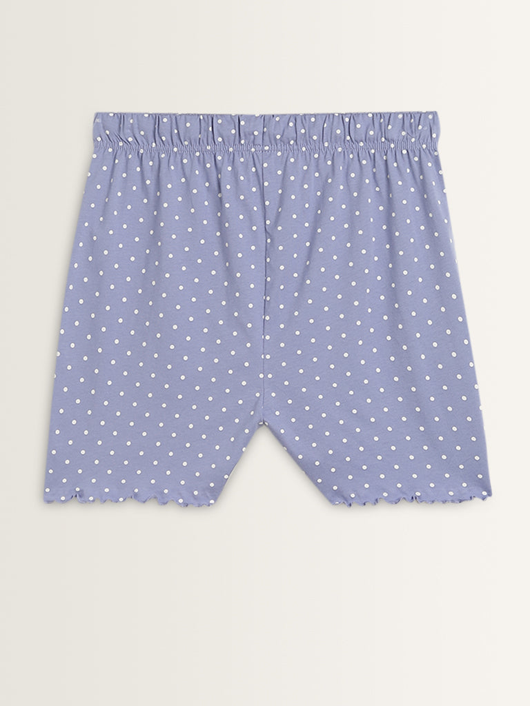 Wunderlove Violet Koala Cotton Shorts Set In A Bag