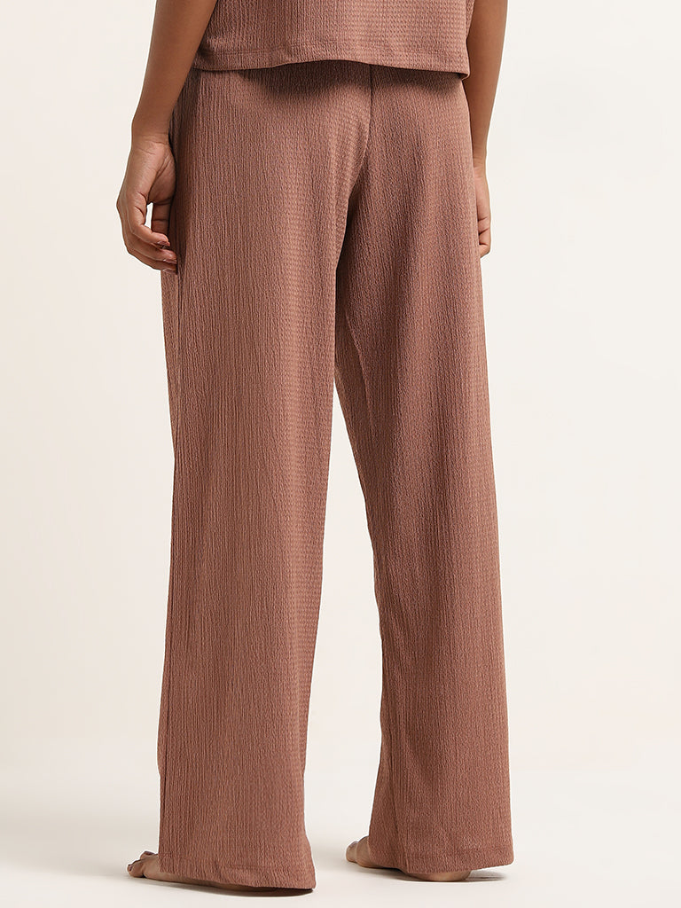 Superstar Dusty Rose Crinkle-Textured High-Rise Pants