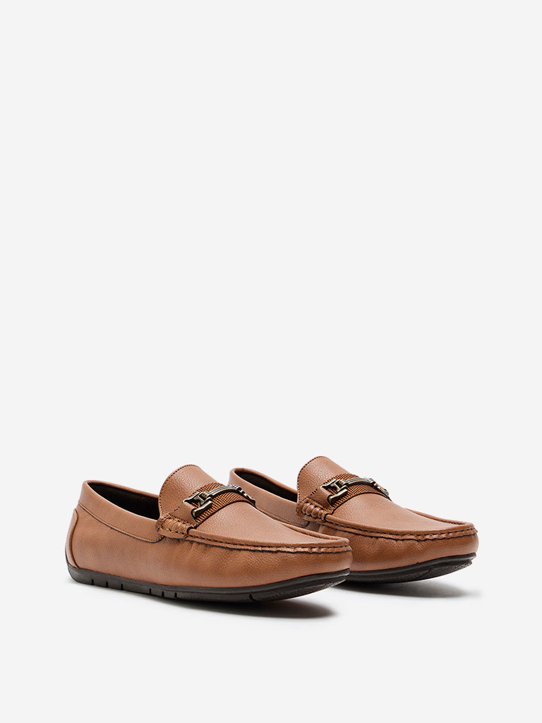 SOLEPLAY Tan Metal-Detailed Loafers