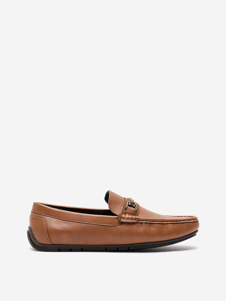 SOLEPLAY Tan Metal-Detailed Loafers