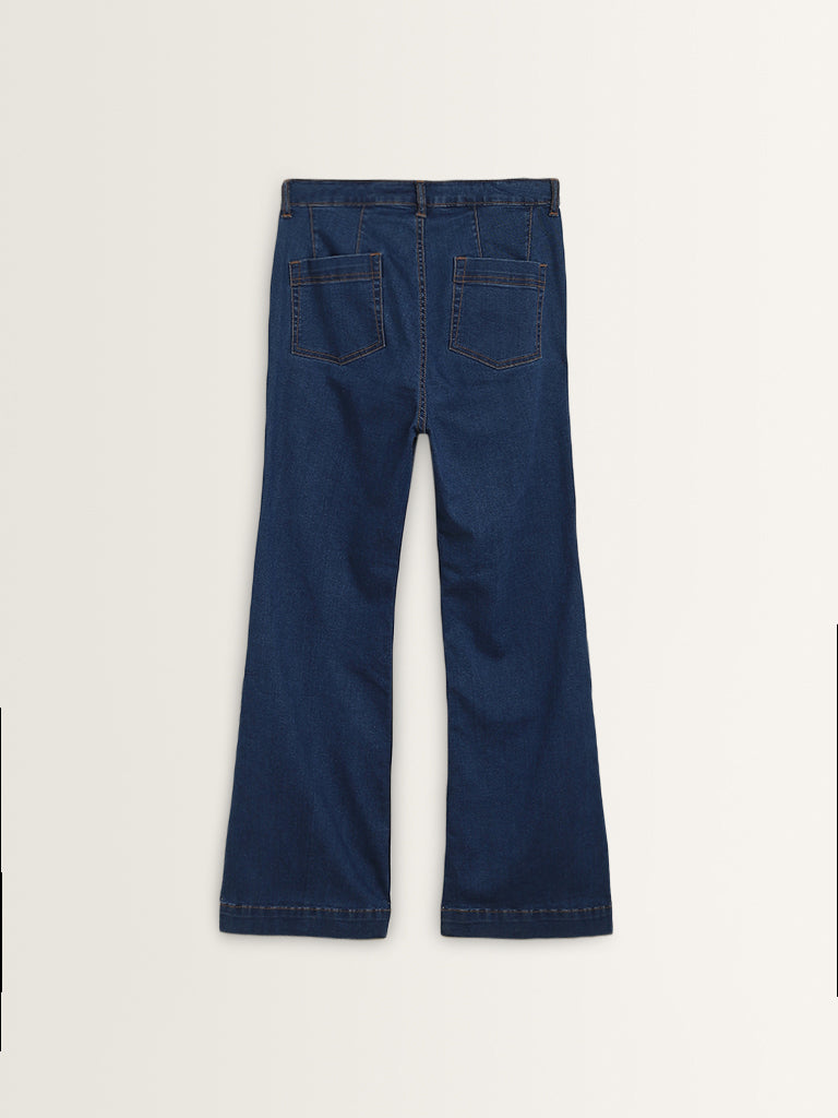 LOV Dark Blue Relaxed - Fit Mid - Rise Jeans