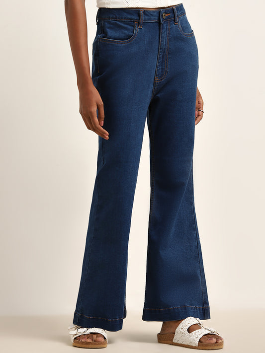 LOV Dark Blue Relaxed - Fit Mid - Rise Jeans