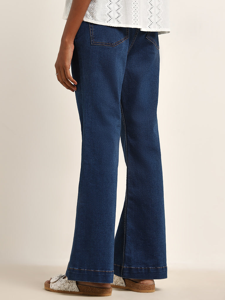 LOV Dark Blue Relaxed - Fit Mid - Rise Jeans