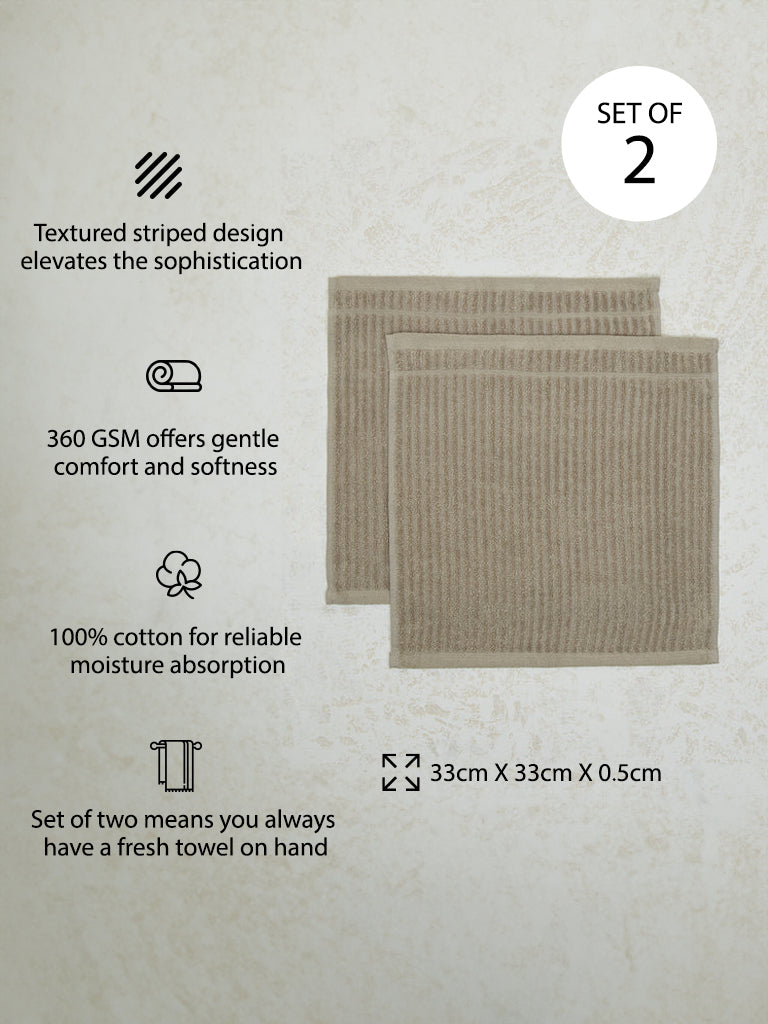 Westside Home Taupe Face Towel (Set of 2)