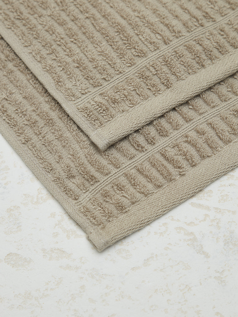 Westside Home Taupe Face Towel (Set of 2)