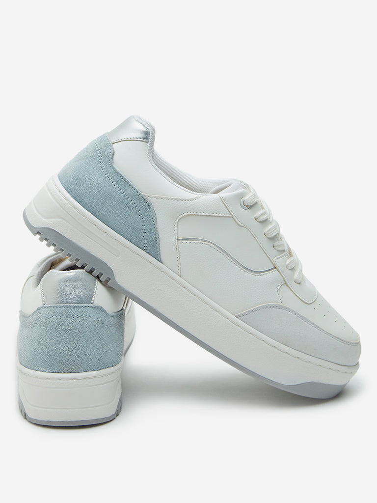 LUNA BLU Blue Colour-Blocked Design Sneakers