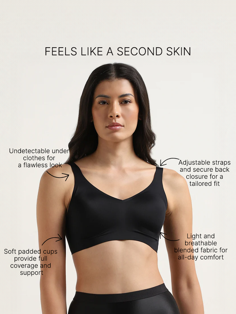 Wunderlove Black Seam-Free Invisible Bra