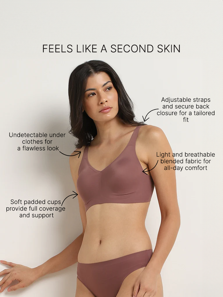 Wunderlove Brown Seam-Free Invisible Padded Bra