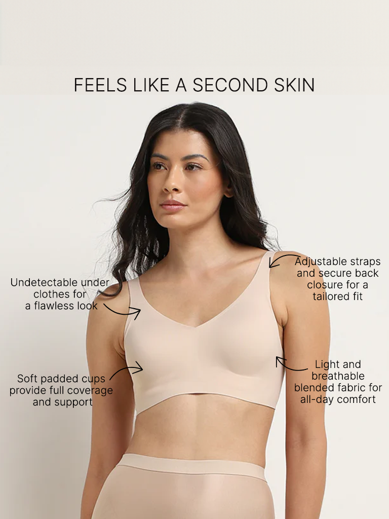 Wunderlove Light Beige Seam-Free Invisible Padded Bra