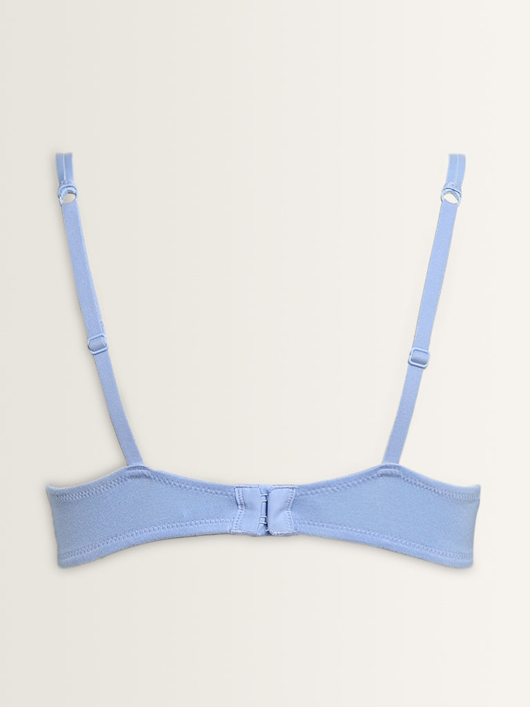 Wunderlove Blue Lace Design Underwired Bra