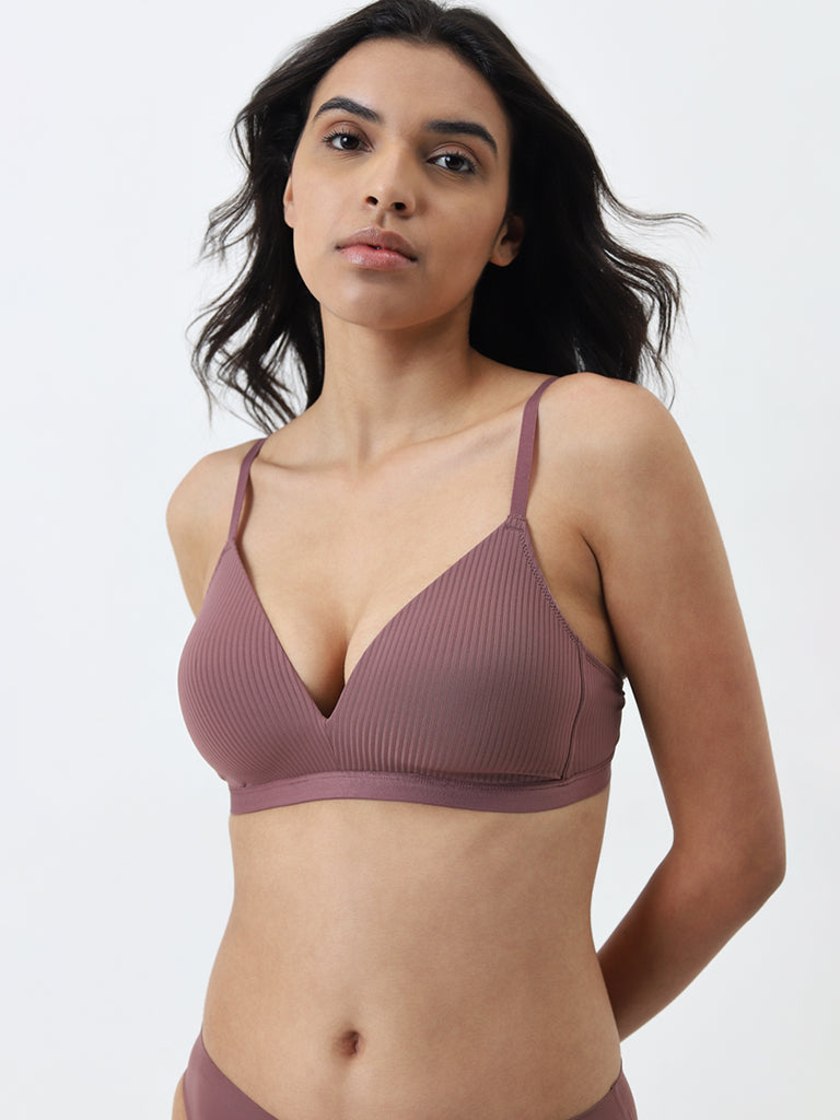 Wunderlove Mauve Striped Padded Bra