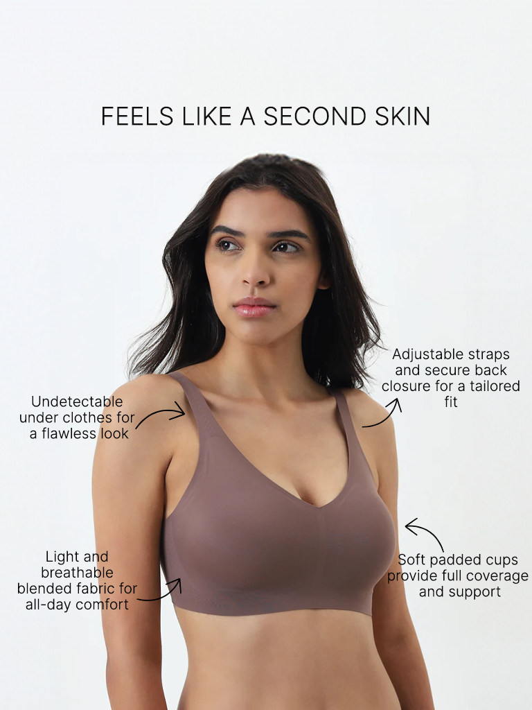 Wunderlove Dark Brown Seam-Free Invisible Padded Bra