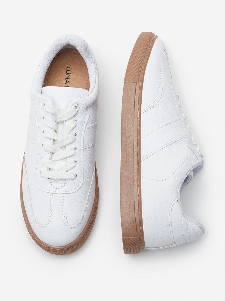 LUNA BLU White Lace-Up Sneakers