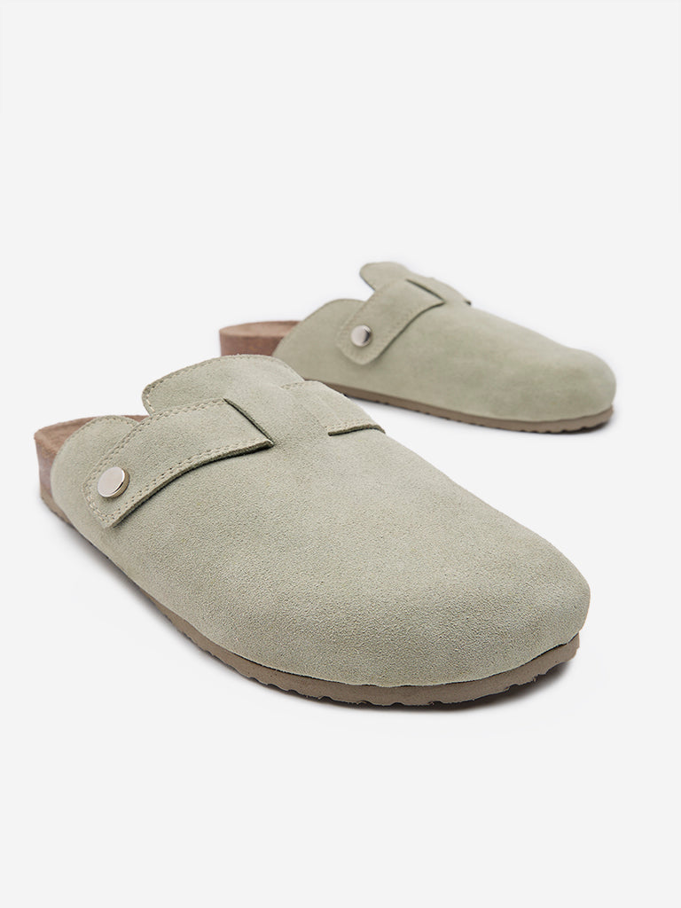 LUNA BLU Sage Suede Slip-On Sandals