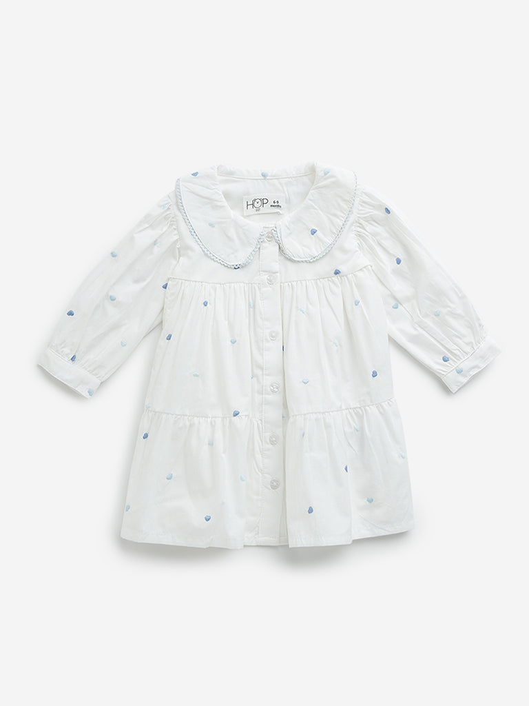 HOP Baby White Tiered Cotton Dress