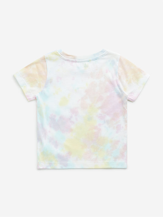 HOP Kids Blue Tie-Dye Design Cotton T-Shirt