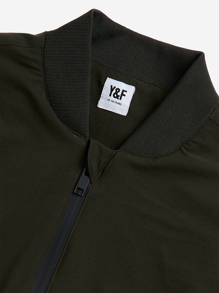 Y&F Kids Olive Bomber Jacket