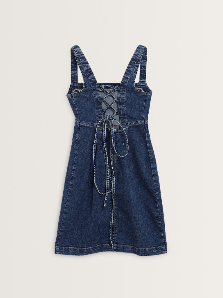 Nuon Dark Blue Bodycon Denim Dress