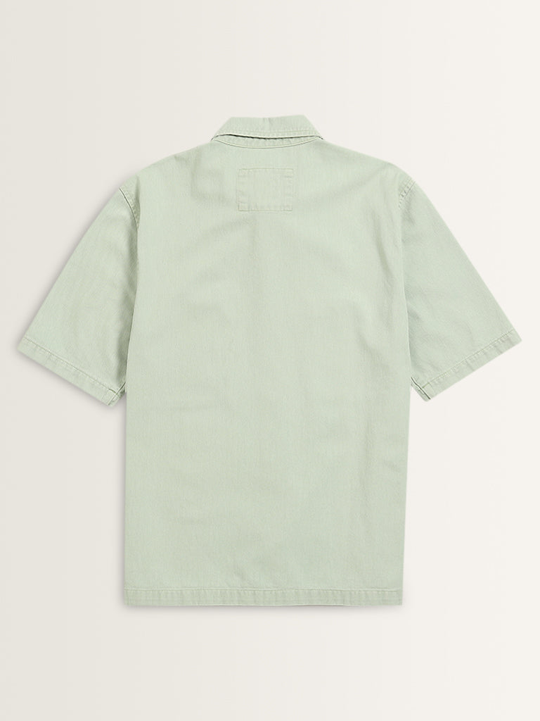 Nuon Mint Relaxed-Fit Denim Shirt