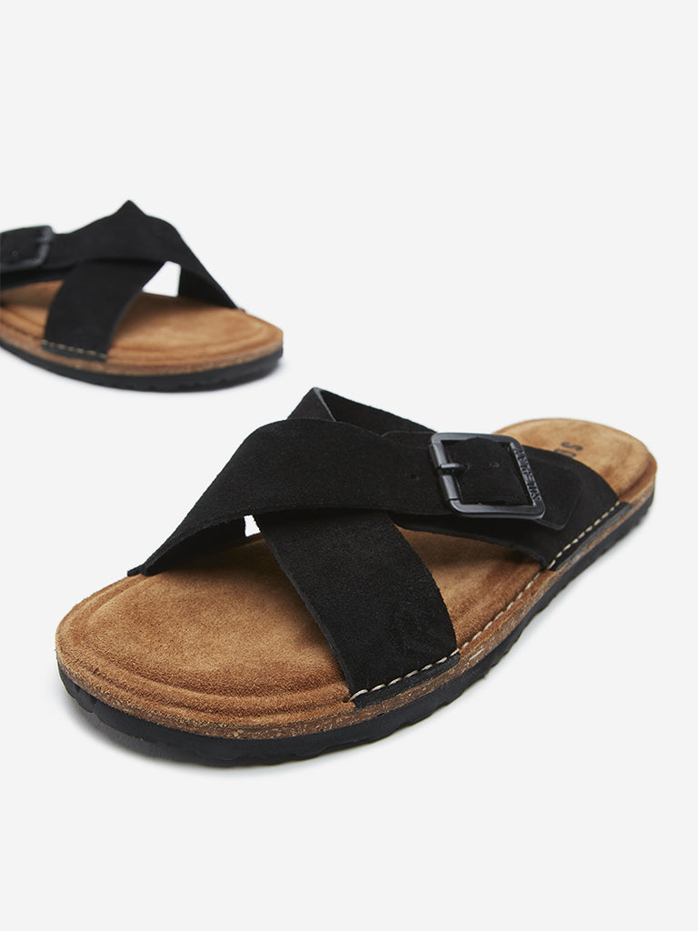 Buy SOLEPLAY Black Criss Cross Slip On Sandals from Westside