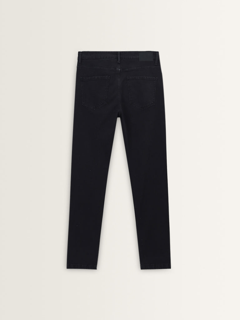 WES Casuals Charcoal Slim - Fit Mid - Rise Jeans