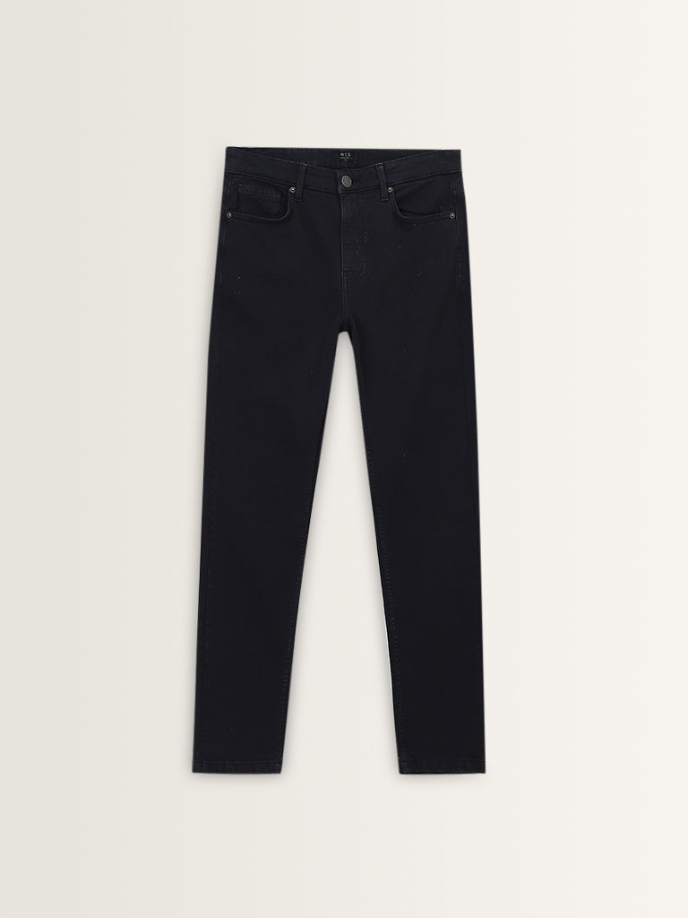 WES Casuals Charcoal Slim - Fit Mid - Rise Jeans