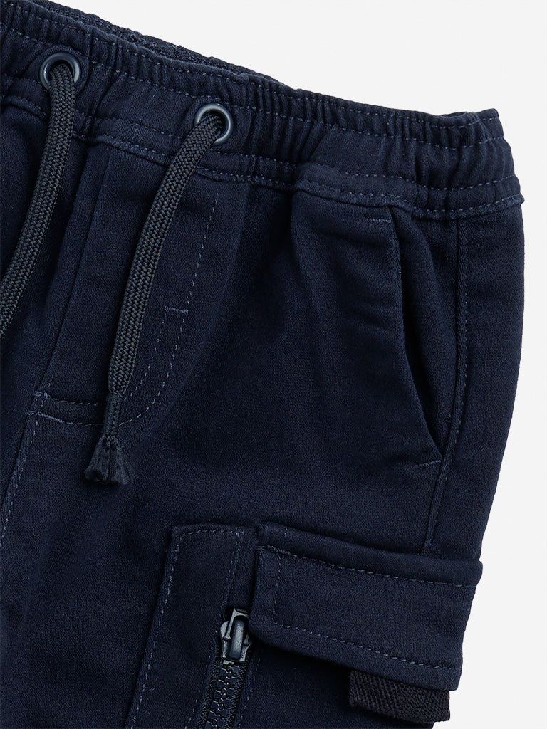 HOP Baby Navy Relaxed-Fit Mid-Rise Joggers