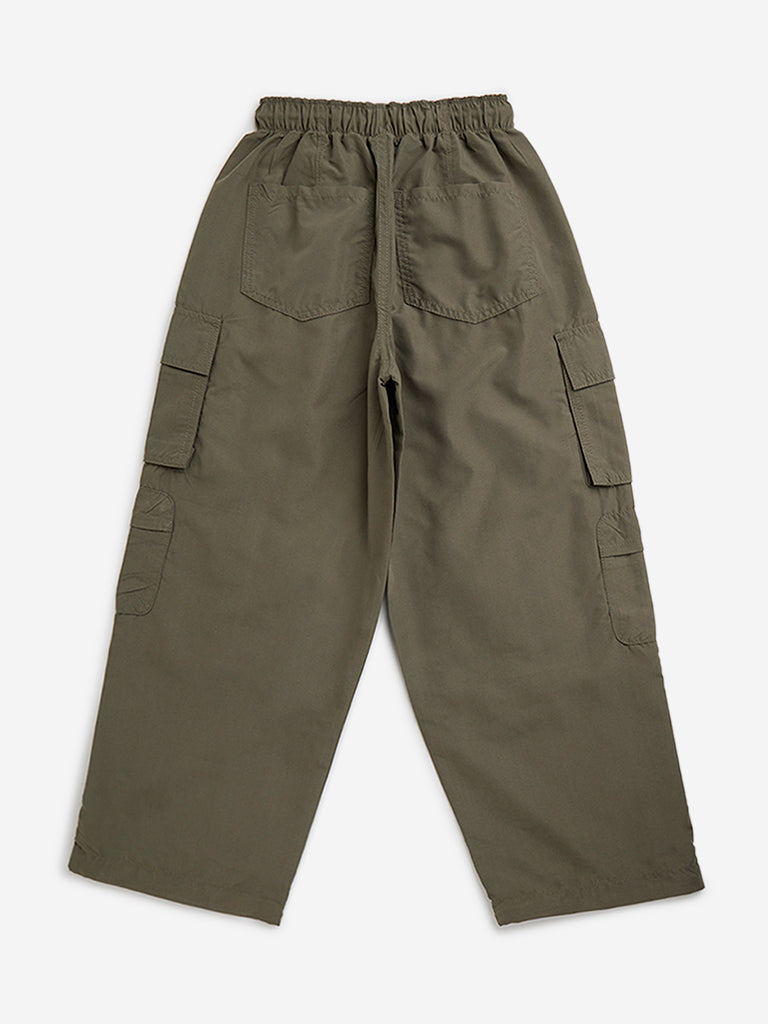 Y&F Kids Olive Mid-Rise Cargo Pants