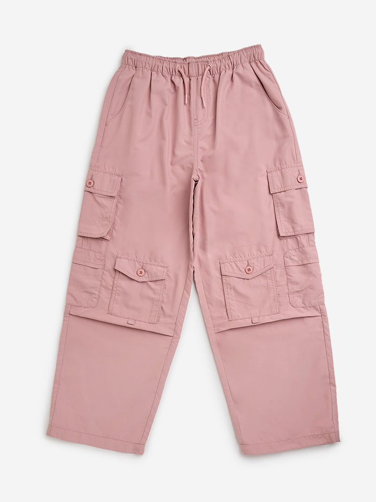 Y&F Kids Pink Mid-Rise Cargo Pants