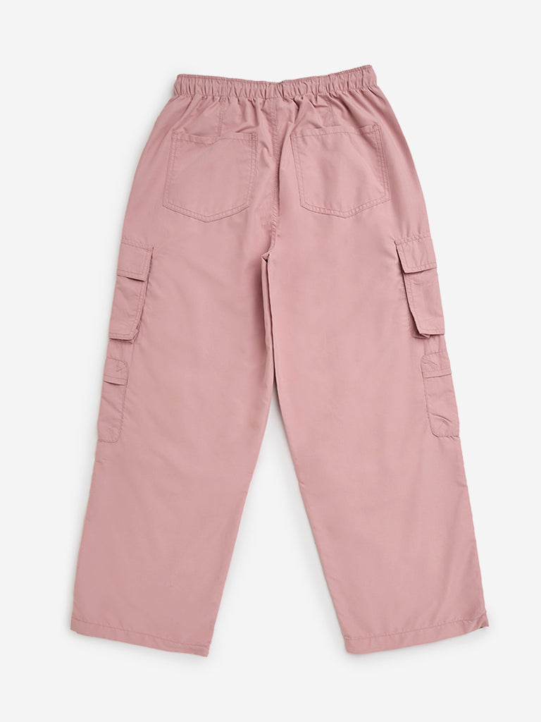 Y&F Kids Pink Mid-Rise Cargo Pants