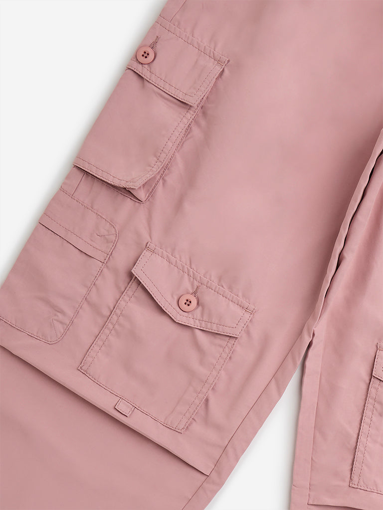 Y&F Kids Pink Mid-Rise Cargo Pants