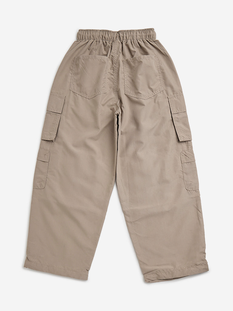 Y&F Kids Light Taupe Mid-Rise Cargo Pants