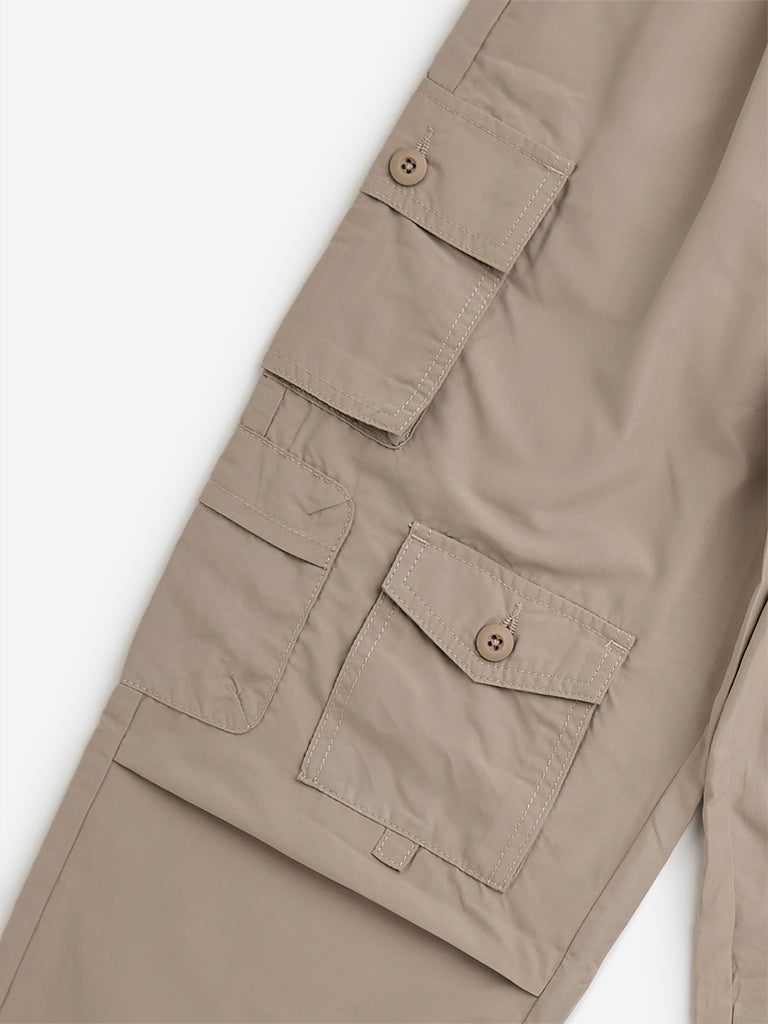 Y&F Kids Light Taupe Mid-Rise Cargo Pants