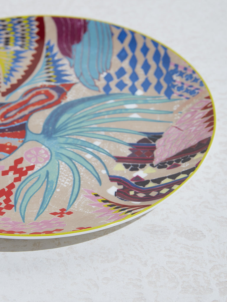 Westside Home Multicolour Floral Design Dinner Plate