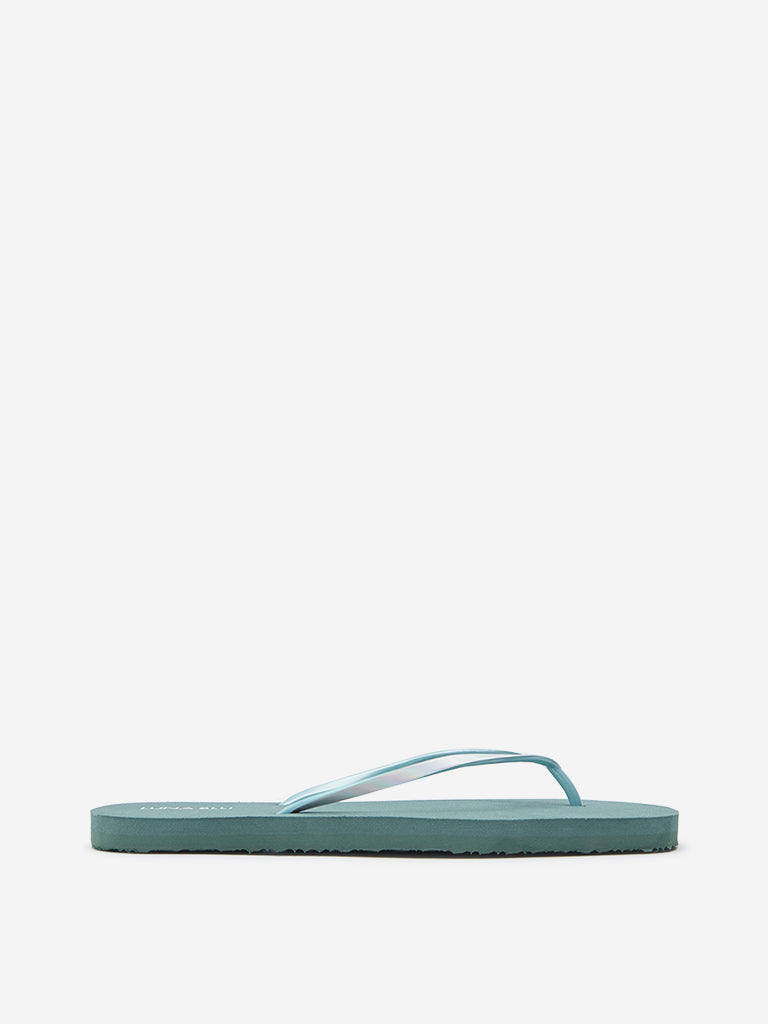 LUNA BLU Green Solid Flip-Flop